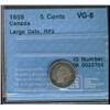 Image 1 : 1858 5¢ Large Date CCCS VG8.