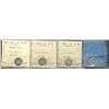 Image 1 : 1870 RB, 1872H, 1896 & 1903H Lg H 5¢ VF30.  Lot of 4 coins all ICCS except 1903H CCCS graded.