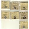 Image 1 : 1870 RB, 1899 & 1904 5¢ ICCS VF30, 1872H, 1886 Sml 1887 F12 & 1888 5¢ F15.  Lot of 7 coins.