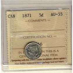 1871 5¢ ICCS AU55.  Sharp strike.