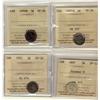 Image 1 : 1881H, 1890H, 1897 Slender 8 & 1901 5¢ ICCS VF30.  Lot of 4 coins all problem free.