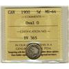 Image 1 : 1900 5¢ Oval 0 ICCS MS64.  Light golden shades.