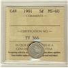 Image 1 : 1901 5¢ ICCS MS60.