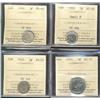 Image 1 : 1902 MS60, 1908 Sml 8 AU50, 1916 AU55 & 1931 5¢ AU55.  Lot of 4 coins all ICCS graded.
