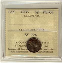 1905 5¢ ICCS MS64.  Gem Autumn shades.