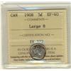 Image 1 : 1908 5¢ Large 8 ICCS EF40.  Popular variety.