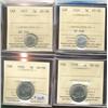 Image 1 : 1917, 1918, 1924 5¢ AU58 & 1938 MS60.  Lot of 4 coins all ICCS graded.