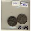 Image 1 : 1925 & 1926 Far 5¢.  Lot of 2 key dat coins. G-VG.