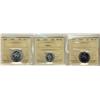 Image 1 : 1967 5¢, 10¢ & 25¢ all ICCS MS65.  Lot of 3 coins all Blast white.