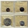 Image 1 : 1967 5¢, 10¢, 25¢ & $1 all ICCS MS65.  Lot of 4 coins, all Gems. Superb collectors set.