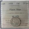 Image 1 : 1858 10¢ PL EDGE ICCS SP64.