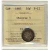 Image 1 : 1885 Obv 5 10¢ ICCS F12.
