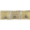 Image 1 : 1900 VF20, 1901 & 1914 10¢ VF30.  Lot of 3 ICCS graded coins.