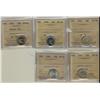 Image 1 : 1916 AU58, 1948 MS63, 1951 DD MS64, 1952 EF40 & 1966 MS64 10¢.  Lot of 5 dimes all ICCS graded.