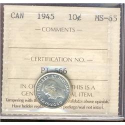 1945 10¢ ICCS MS65