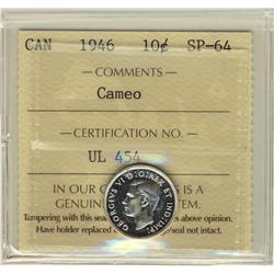 1946 10¢ ICCS SP64 Cameo.  Blast white.