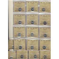 1955 10¢ ICCS MS65.  Lot of 17 coins.