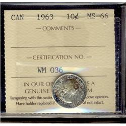 1963 10¢ ICCS MS66.  Sublime rainbow colours.