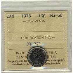 1973 10¢ ICCS MS66.  Just 4 listed in POP report.