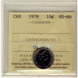 1978 10¢ ICCS MS66.  Just 1 listed in POP report.