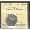 Image 1 : 1870 25¢ Obv 1, ICCS EF40.  With cleaned designation.
