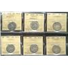 Image 1 : 1872H Obv 2 VG10, F12, 1883H VG8, 1892, 1894 & 1899 VG10 25¢.  Lot of 6 ICCS graded coins.