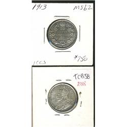 1913 25¢.  Attracive tones with underlying lustre.  AU+