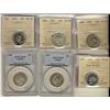 Image 1 : 1937 25¢  EF45 ,1937 AU58,  1948 MS60 ,1951 HR MS60,   All  ICCS graded,  and 1947 25¢ PCGS VF35 and