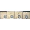 Image 1 : 1940, 1943, 1945, 1947 ,25¢ ICCS MS63 Cameo except 1947,  Lot of 4 coins,