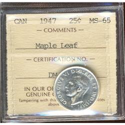 1947 25¢ ML ICCS MS65