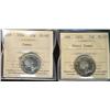 Image 1 : 1954 25¢ ICCS PL65 Cameo, 1955 25¢  ICCS PL65 Heavy Cameo  Lot of 2 coins