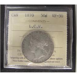 1870 50¢ LCW ICCS VF30.
