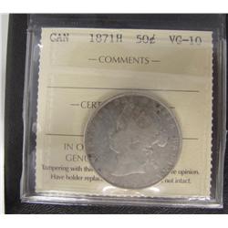 1871H 50¢ ICCS VG10.