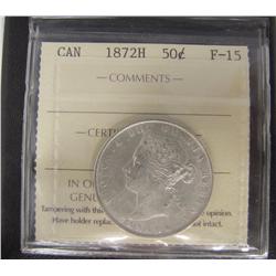 1872H 50¢ ICCS F15.