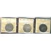 Image 1 : 1906, 1917 & 1929 50¢ ICCS VF20.  1906 desiganted cleaned.  Lot of 3 coins.