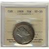 Image 1 : 1908 50¢ ICCS VF20.  