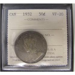 1932 50¢ ICCS VF20.  Key issue.