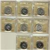 Image 1 : 1937(2), 1940, 1944 Nr4 & Far 4, 1945(2) & 1949 ICCS AU55.  Lot of 8 coins.