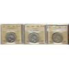Image 1 : 1937 50¢ 1947 CR7 , 1948 ,  Lot of 3 coins All ICCS graded VF30