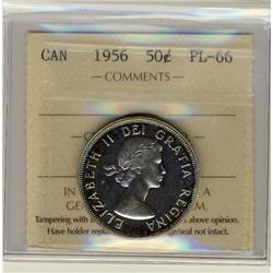 1956 50¢ ICCS PL66.  Light rim tones.