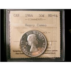 1964 50¢ ICCS MS64 Heavy Cameo.