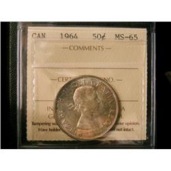 1964 50¢ ICCS MS65. A white example.
