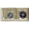 Image 1 : 1964 50¢ PL66 & 1963 $1 PL66.  Lot of 2 coins both ICCS Heavy Cameo.