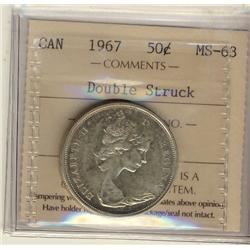 1967 DOUBLE STRUCK 50¢  ICCS MS63