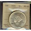 Image 1 : 1935 $1 ICCS MS65.  White with lustre.
