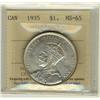 Image 1 : 1935 $1 ICCS MS66 White.