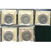 Image 1 : 1938 VF20(2), EF40 & 1946 $1 EF40(2).  Lot of 5 better date silver dollars all ICCS graded.