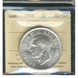 1938 $1 ICCS MS63.  Lustrous.