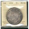 Image 1 : 1938 $1 ICCS MS64.  PQ eye appeal and toning.