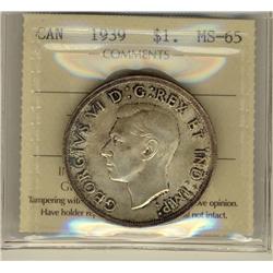 1939 $1 ICCS MS65.  Gem Intense shades of blue and red.  Should be viewed.